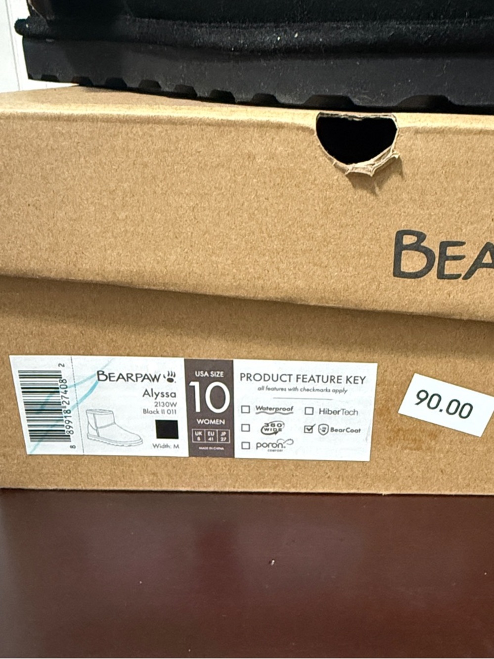 BEARPAW Black Alyssa Short Suede Ankle Booties Sz 10 New in Box - Picture 3 of 6